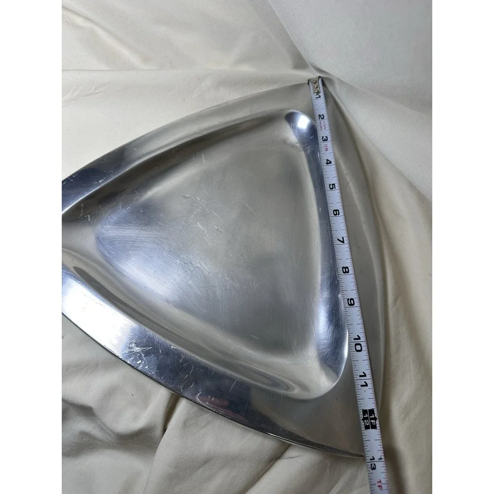 Vintage Nambe 522 Tri Corner Serving Tray 13